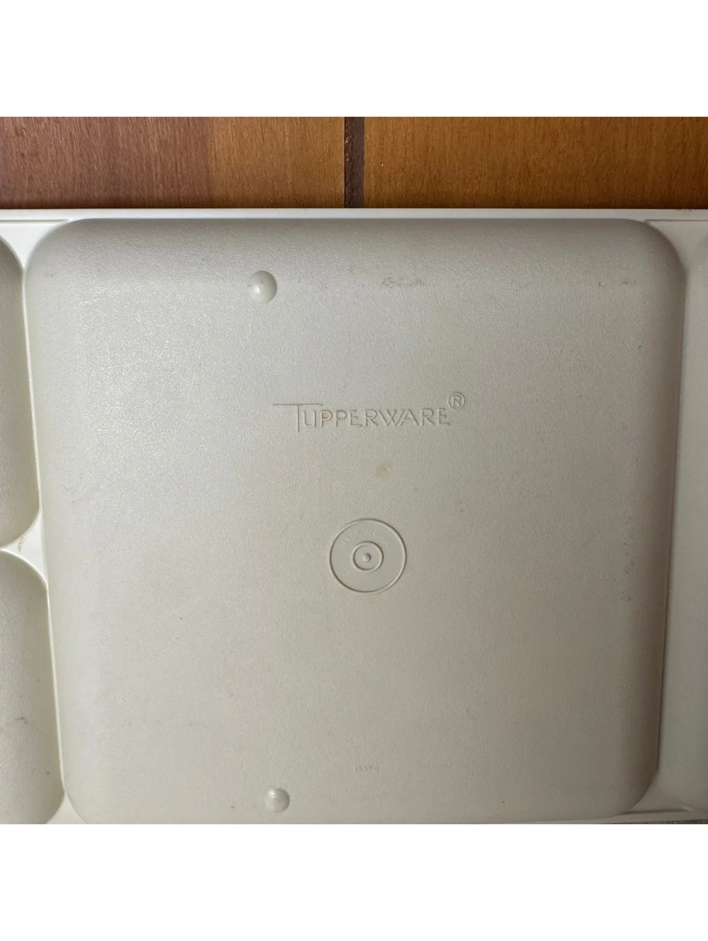 Vintage Tupperware Divided Serving Tray Beige 4 Compartment Organizer Made USA